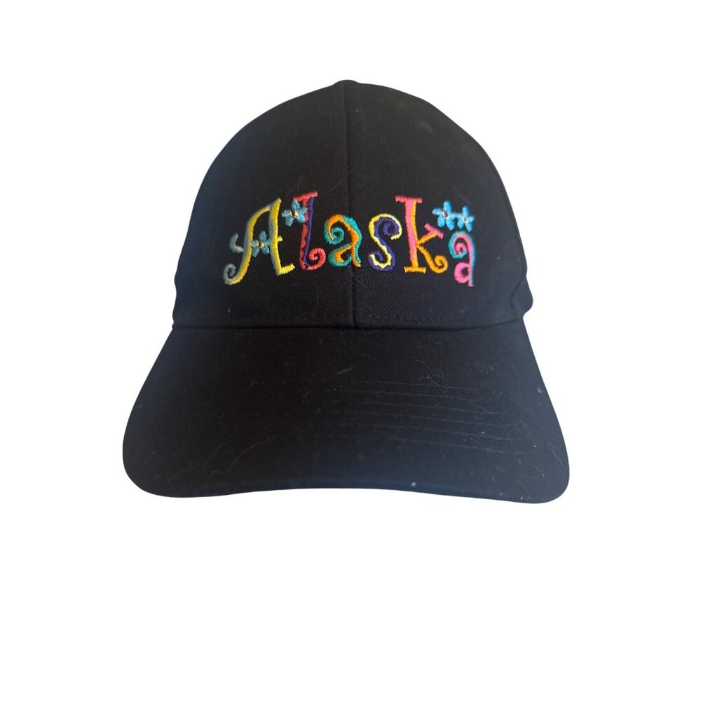 Alaska Embroidered Black Baseball Cap Hat Adjustable